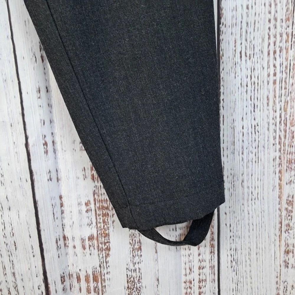 Vtg 80s LL BEAN Womens 10P Charcoal Gray‎ Wool Stirrup Pants Pleated Classic